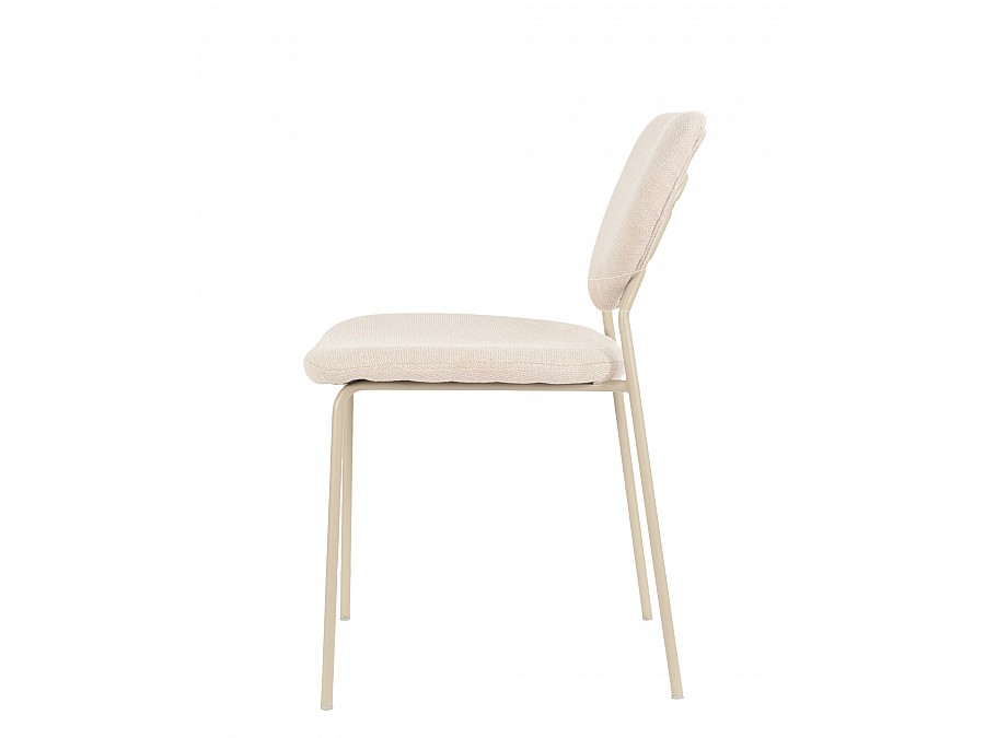 Стул обеденный Gigi шенилл бежевый кремовые ножки