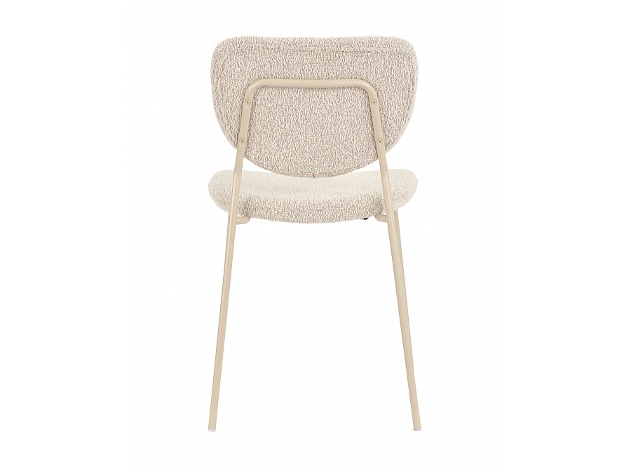 Стул обеденный Gigi серо-бежевый букле кремовые ножки