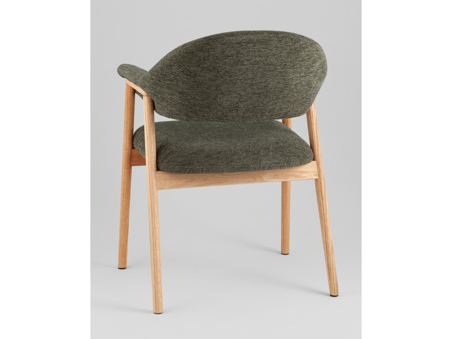 Стул обеденный Tavu с деревянными ножками зеленый