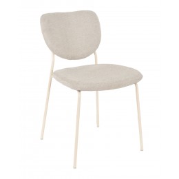 Стул обеденный Gigi шенилл серый белые ножки