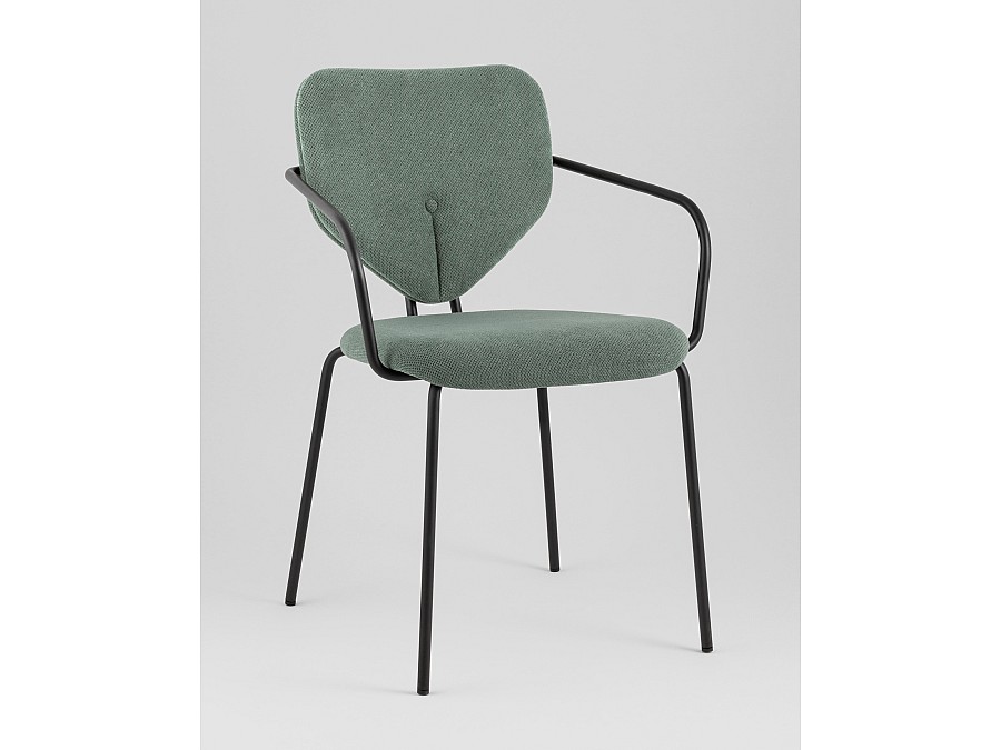 Стул обеденный Masey с подлокотниками зеленый