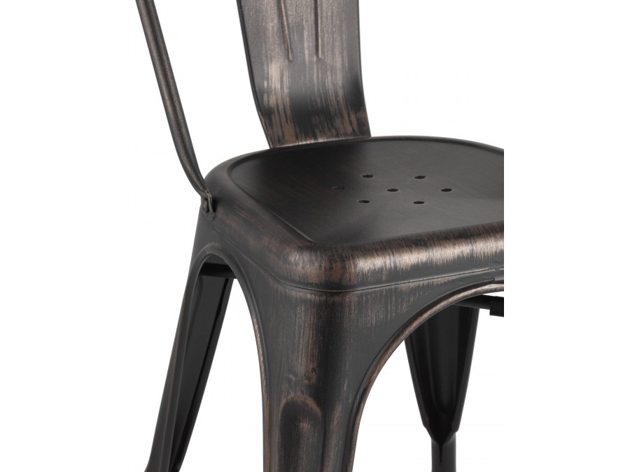 Стул TOLIX черный патина золото