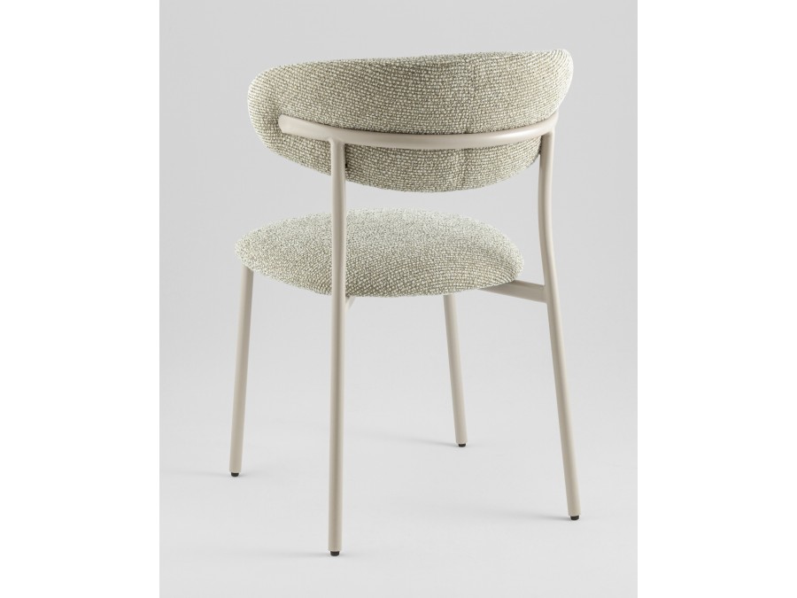 Стул обеденный Ayla бежево-зеленый кремовые ножки