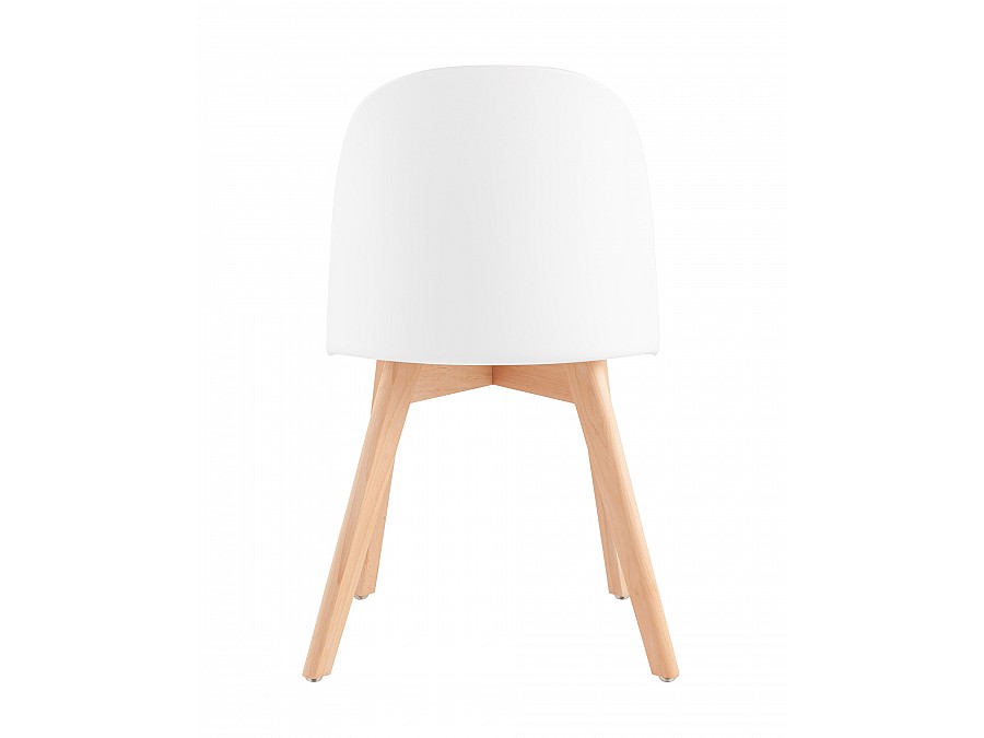 Стул Fog с подушкой белый деревянные ножки