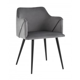 Стул с подлокотниками Джоэл велюр серый