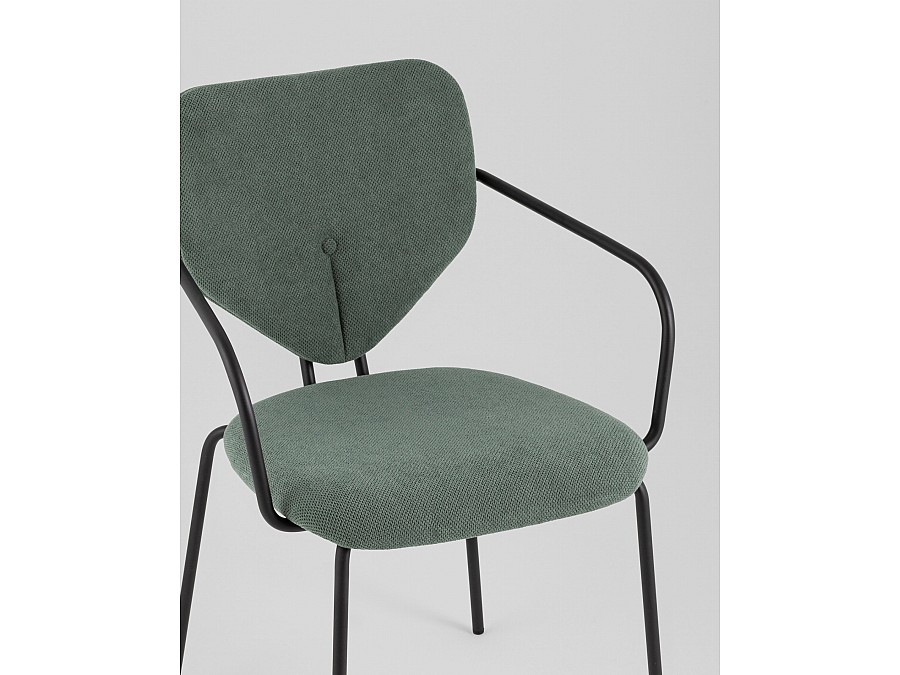 Стул обеденный Masey с подлокотниками зеленый