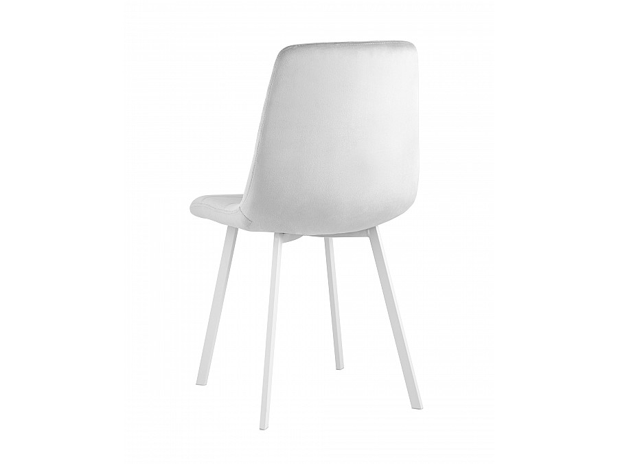Стул Chilly велюр серебристый ножки белые