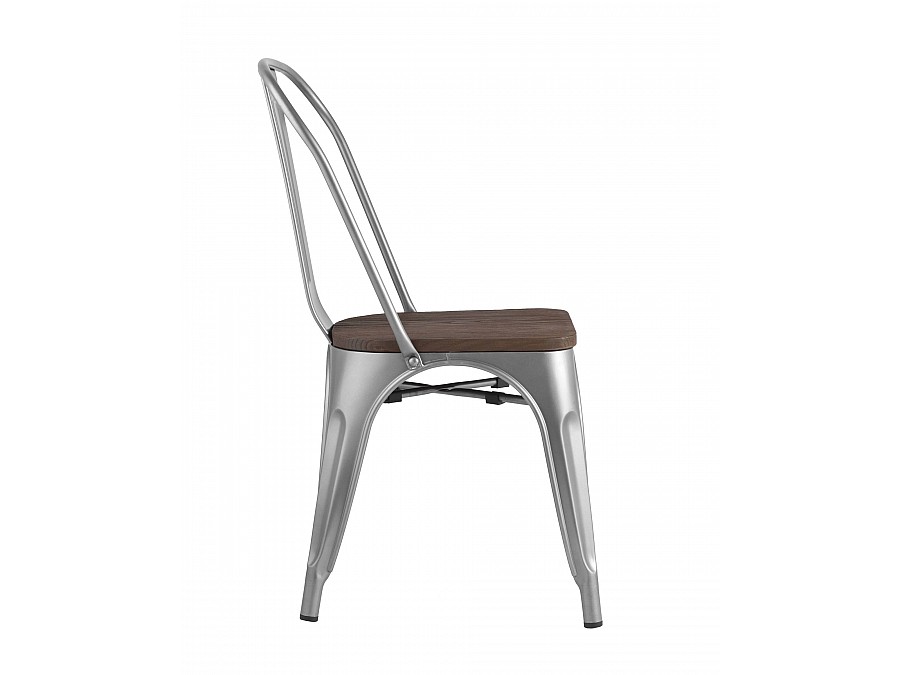 Стул TOLIX WOOD серебристый матовый