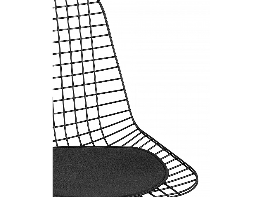 Стул обеденный Eiffel черный с черной подушкой