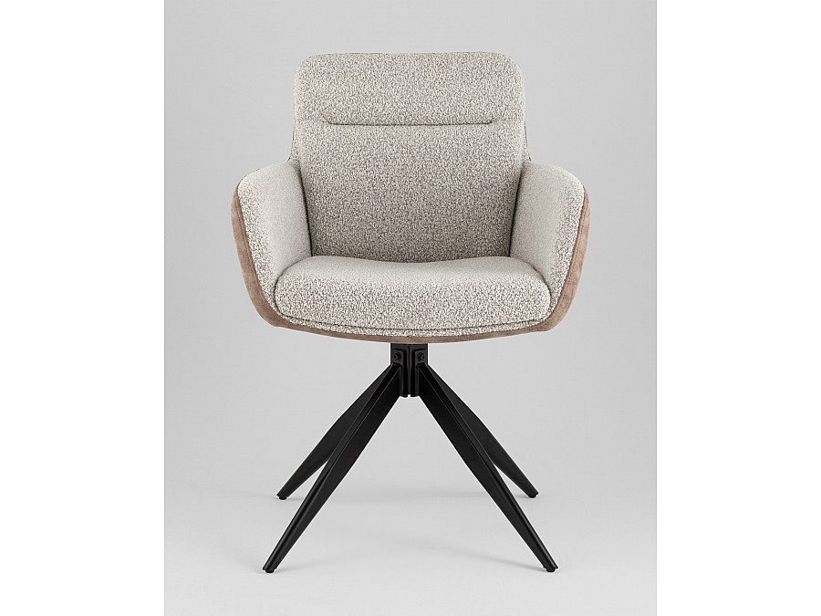 Стул обеденный Waldo светло-серый c бежевой экокожей