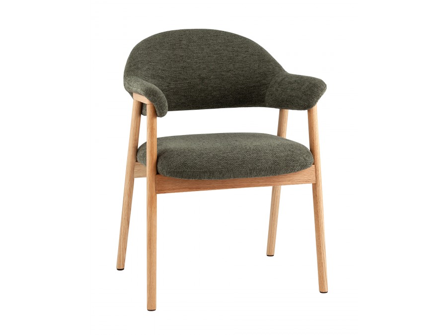 Стул обеденный Tavu с деревянными ножками зеленый