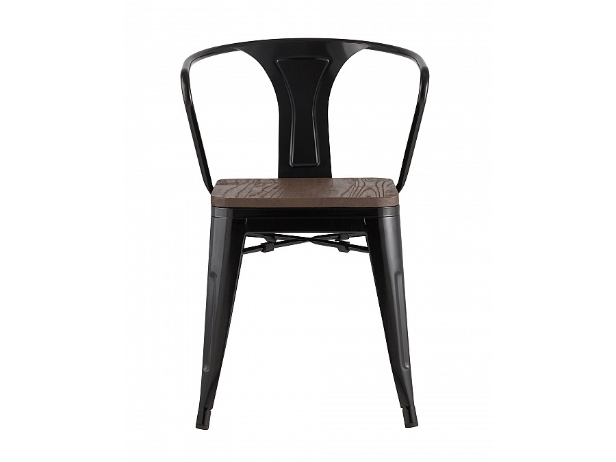 Стул TOLIX ARM WOOD с подлокотниками черный