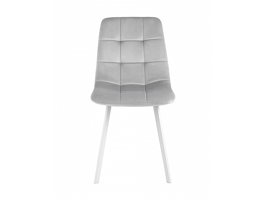 Стул Chilly велюр серебристый ножки белые
