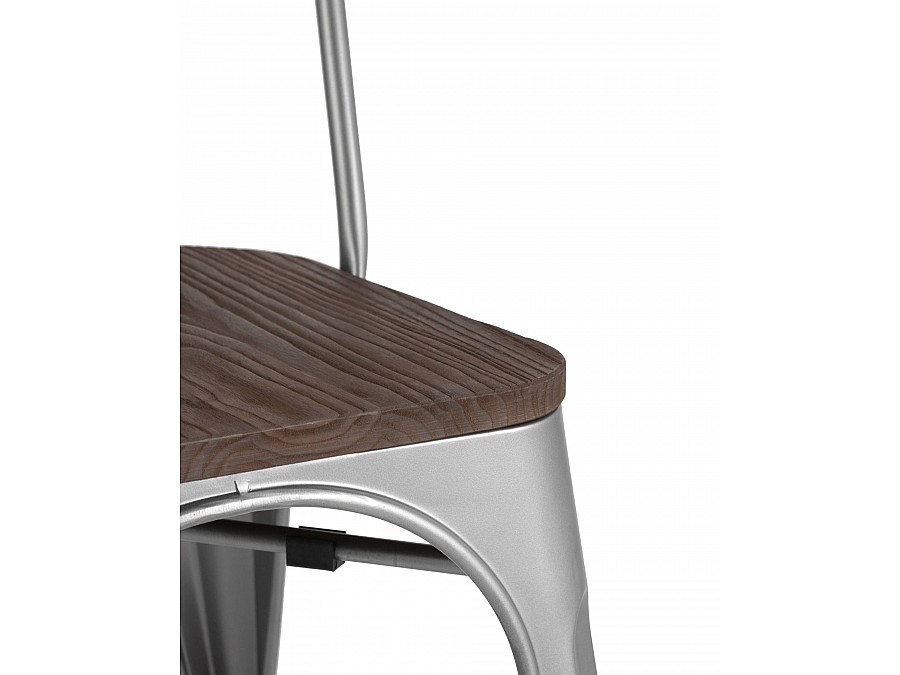 Стул TOLIX WOOD серебристый матовый