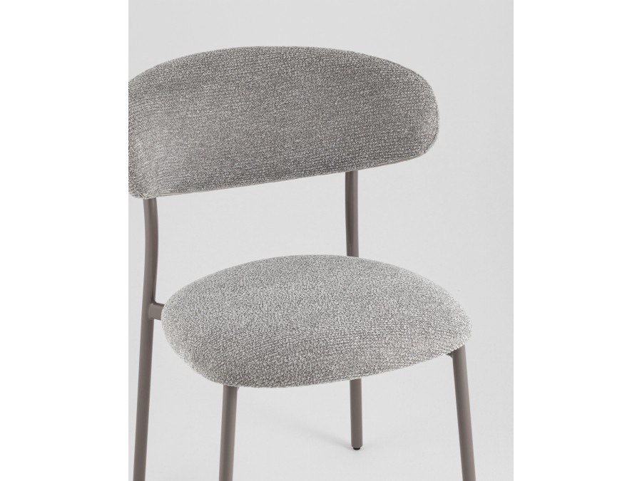 Стул обеденный Ayla серый серые ножки