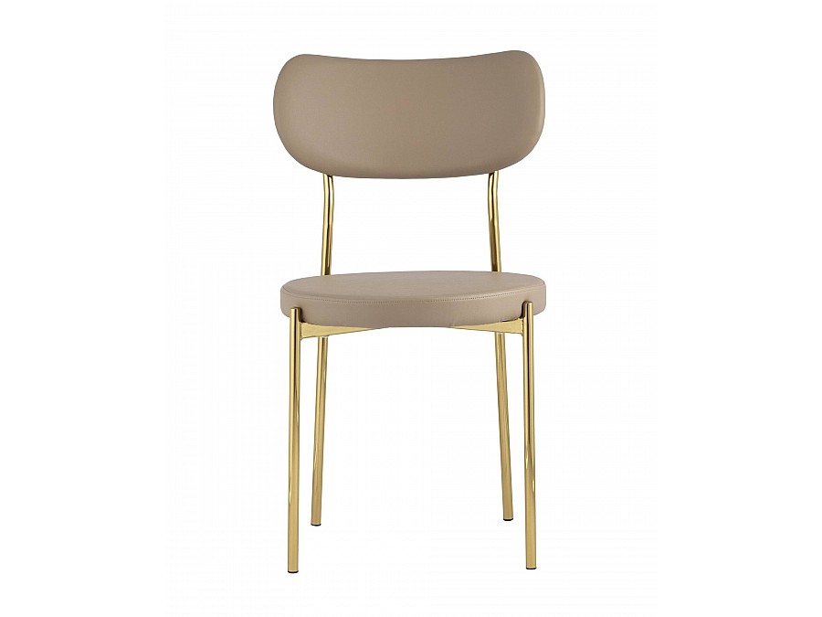 Стул Барбара экокожа бежевая золотые ножки