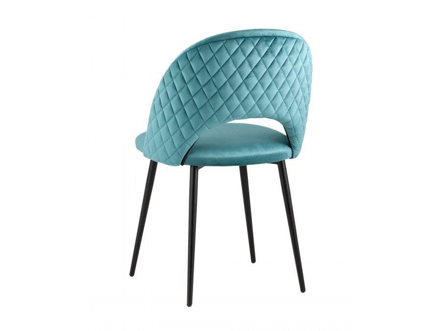 Стул Меган NEW велюр с ромбами сине-зелёный