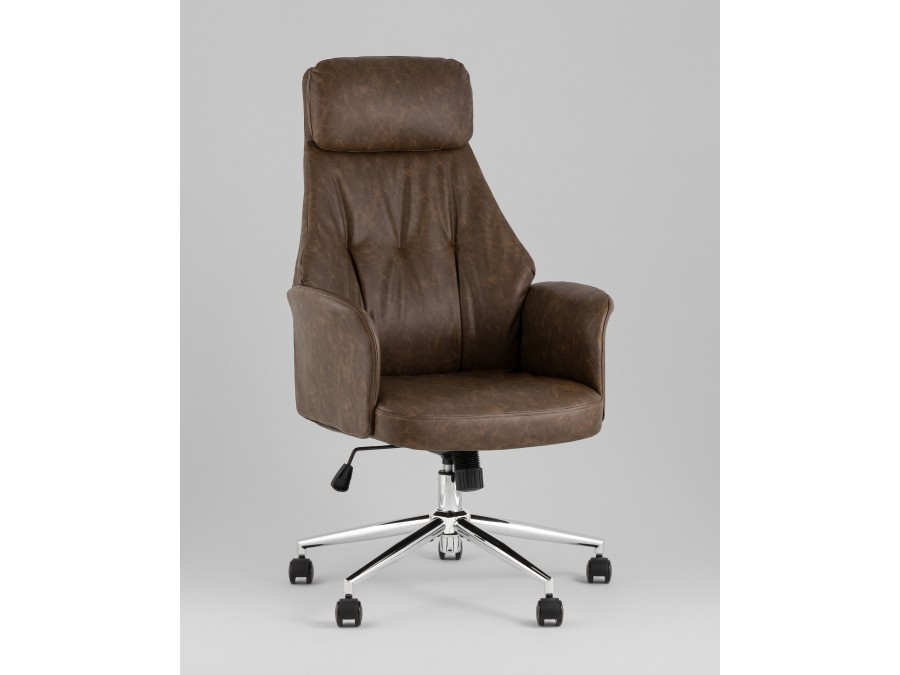 Кресло офисное TopChairs Neoma коричневый экокожа