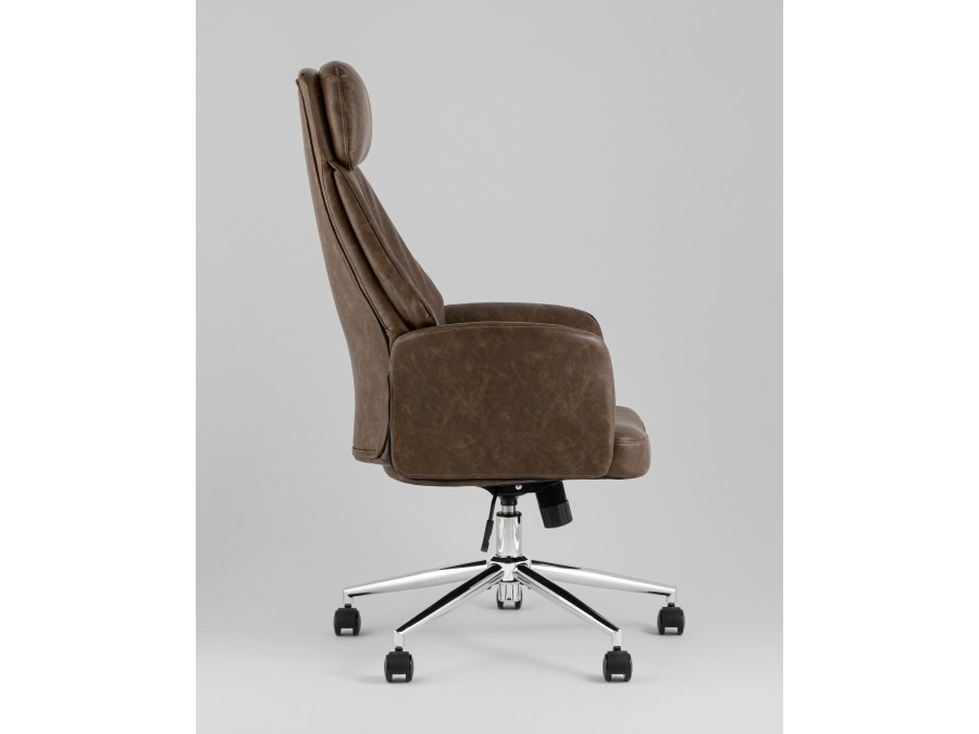 Кресло офисное TopChairs Neoma коричневый экокожа