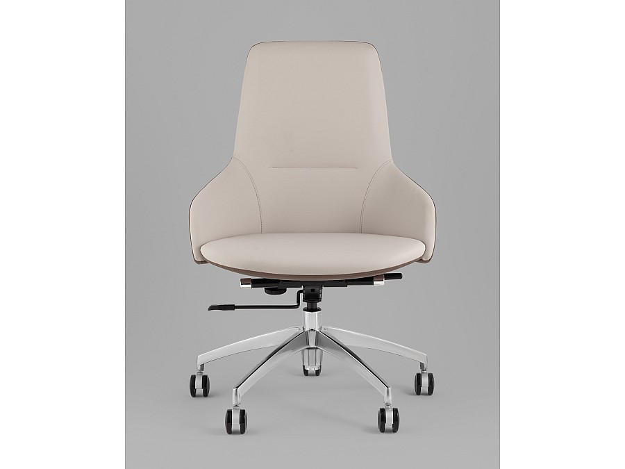 Кресло офисное TopChairs Soulo светло-серый, коричневый