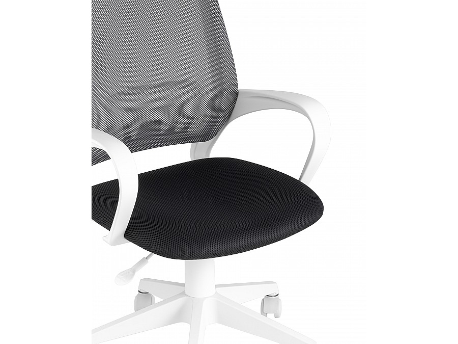 Кресло офисное TopChairs ST-BASIC-W серый крестовина пластик белый