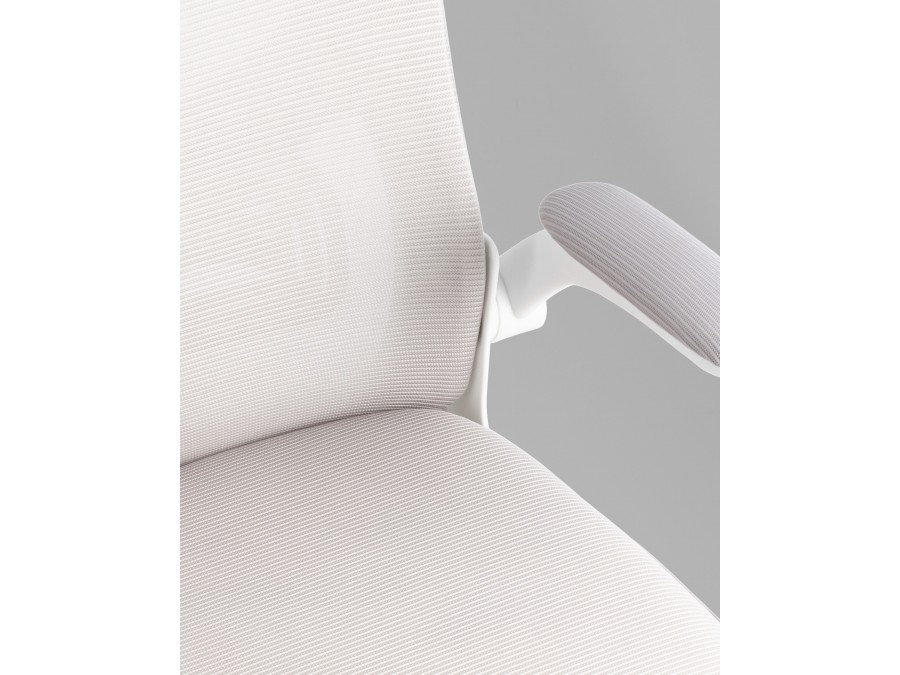 Кресло офисное TopChairs Core серый с подголовником пластик белый