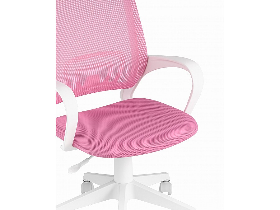 Кресло офисное TopChairs ST-BASIC-W розовый крестовина пластик белый