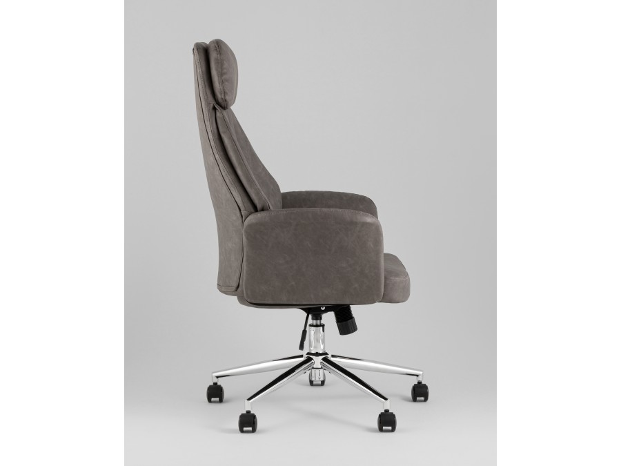 Кресло офисное TopChairs Neoma серый экокожа