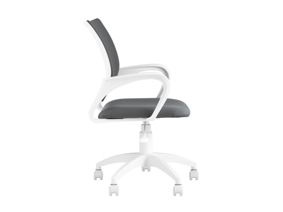 Кресло офисное Topchairs ST-BASIC-W серая ткань крестовина белый пластик