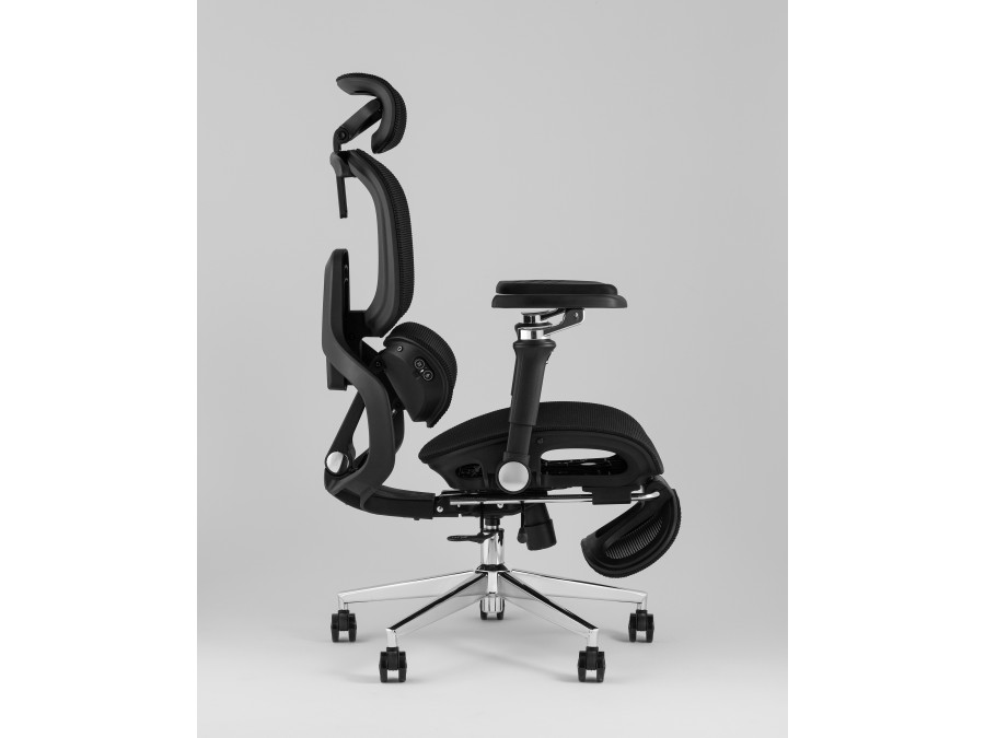 Кресло офисное TopChairs Prodigy с оттоманкой черный