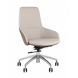 Кресло офисное TopChairs Soulo светло-серый, коричневый