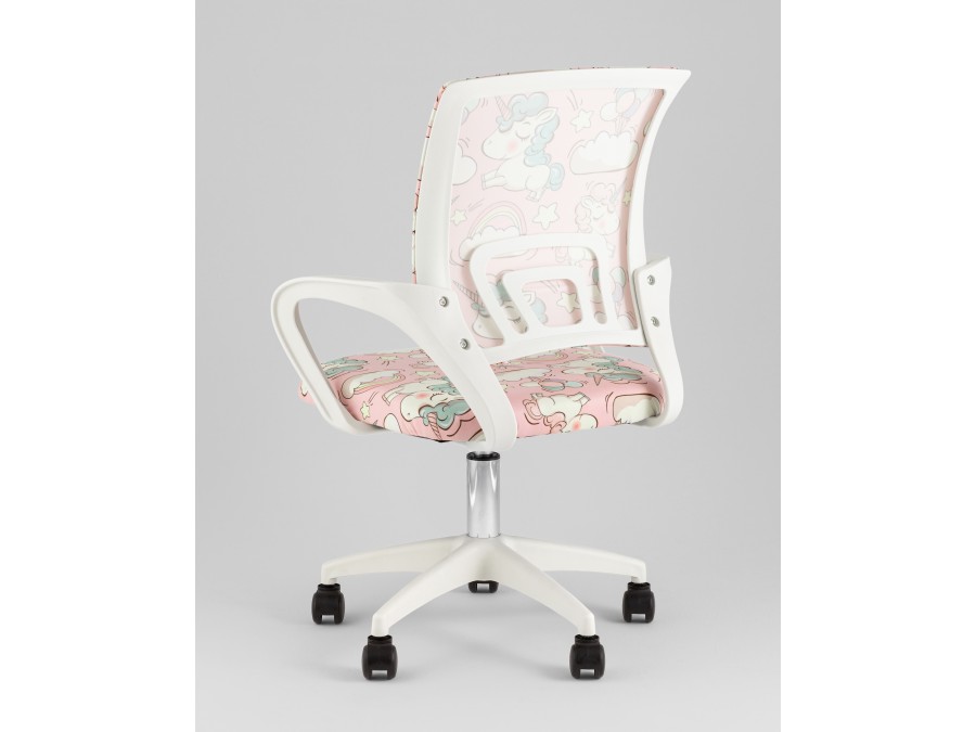 Кресло офисное TopChairs Simple SN Junior принт Unicorns пластик белый