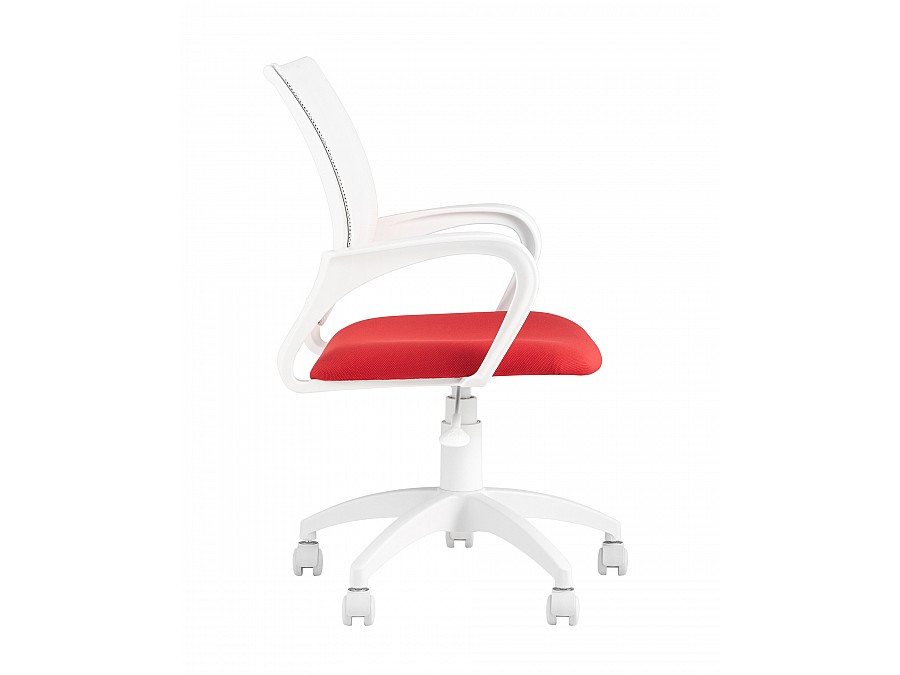 Кресло офисное TopChairs ST-BASIC-W красная ткань крестовина белый пластик