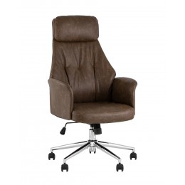 Кресло офисное TopChairs Neoma коричневый экокожа