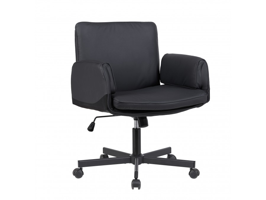 Кресло офисное TopChairs Foldo с откидными подлокотниками черное