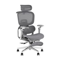 Кресло офисное TopChairs Prodigy с оттоманкой серый