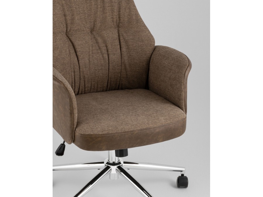 Кресло офисное TopChairs Neoma коричневый экокожа ткань