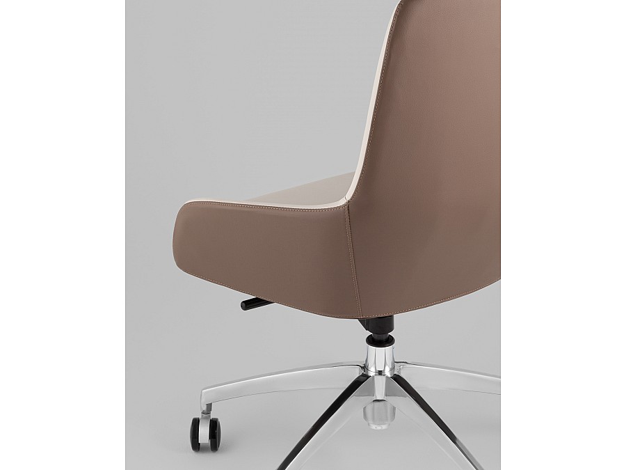Кресло офисное TopChairs Soulo светло-серый, коричневый