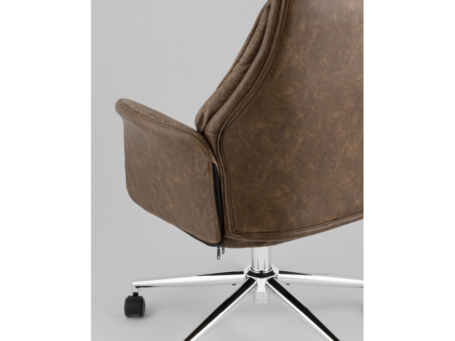 Кресло офисное TopChairs Neoma коричневый экокожа ткань