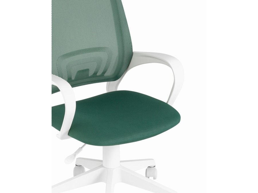 Кресло офисное TopChairs ST-BASIC-W зеленый крестовина пластик белый