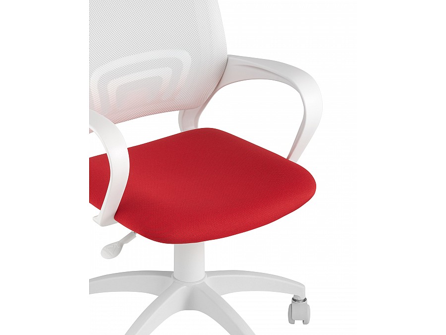 Кресло офисное TopChairs ST-BASIC-W красная ткань крестовина белый пластик