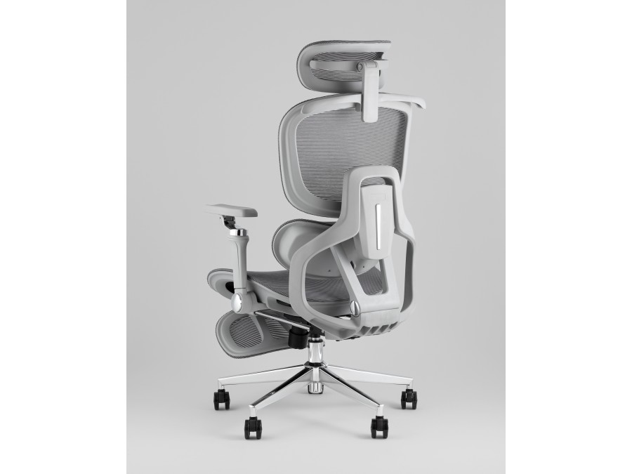 Кресло офисное TopChairs Prodigy с оттоманкой серый