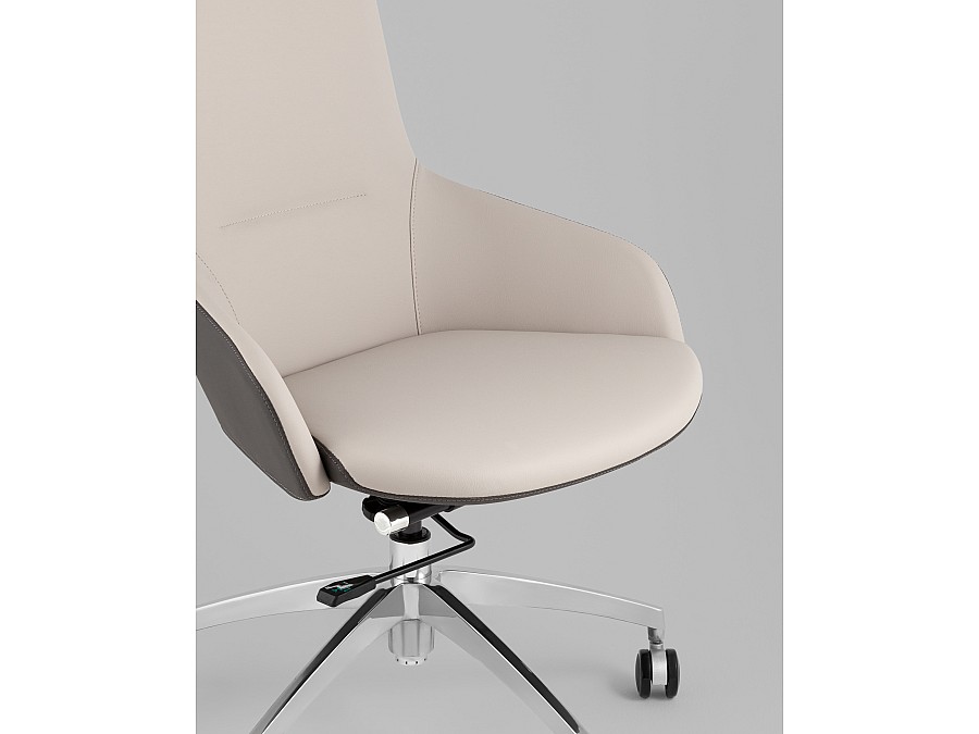Кресло руководителя TopChairs Soulo светло-серый, серый