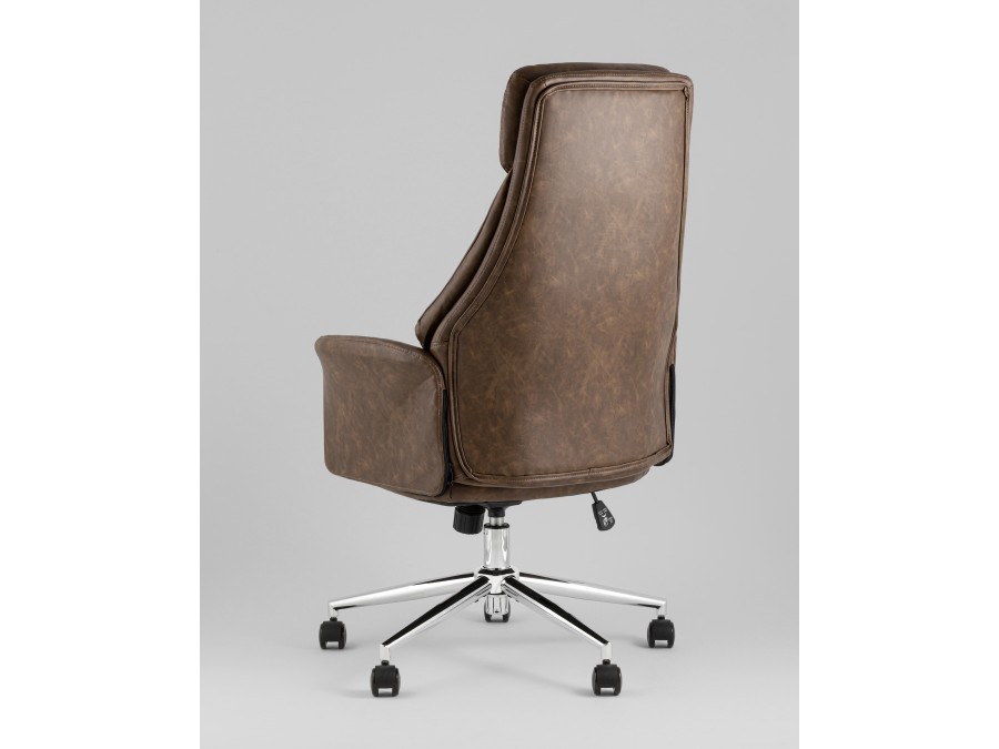 Кресло офисное TopChairs Neoma коричневый экокожа