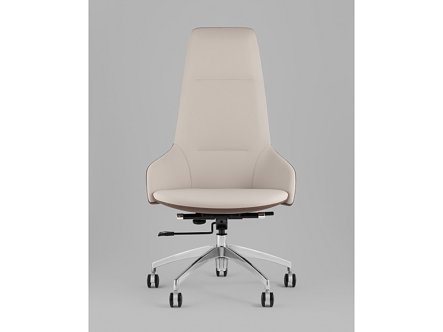 Кресло руководителя TopChairs Soulo светло-серый, коричневый