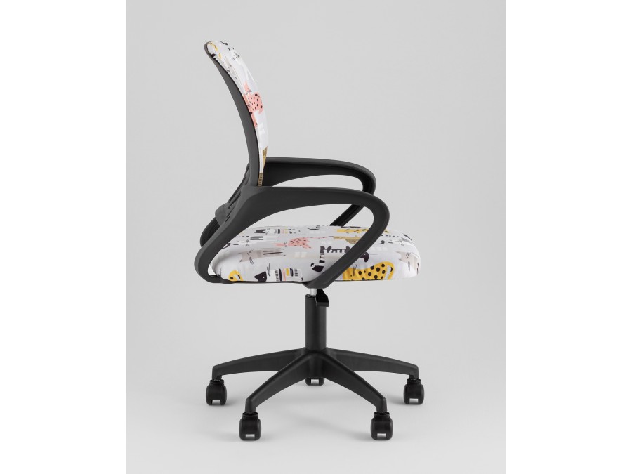 Кресло офисное TopChairs Simple SN Junior принт Blue Cats пластик черный