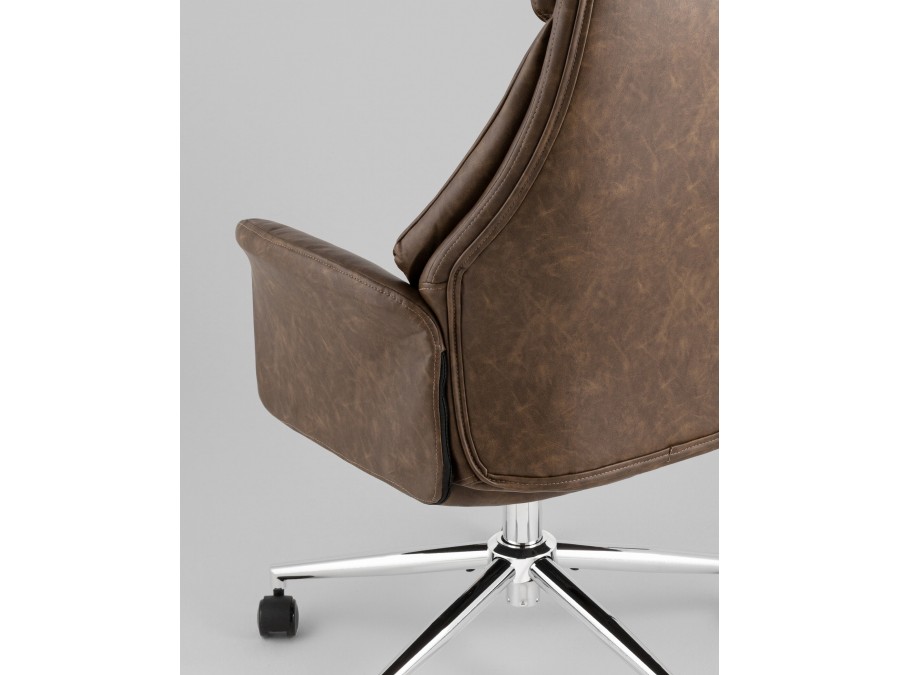 Кресло офисное TopChairs Neoma коричневый экокожа