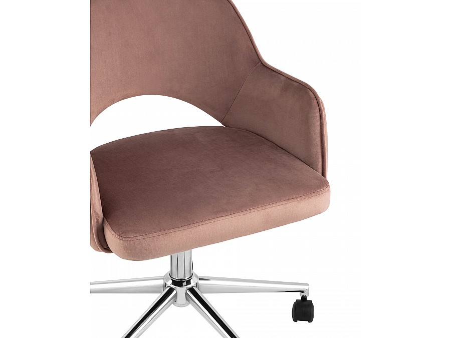 Кресло компьютерное Кларк велюр розовый