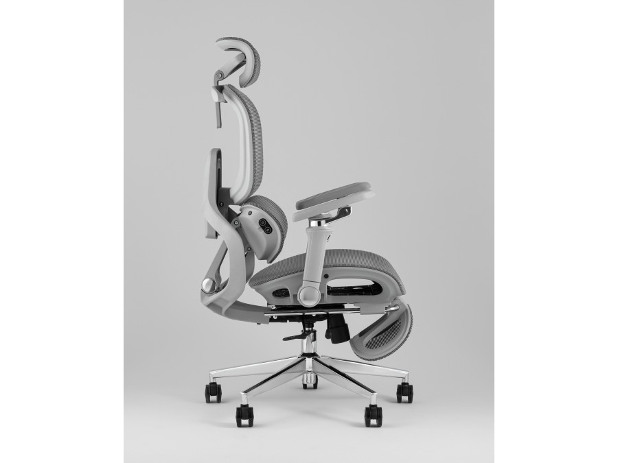 Кресло офисное TopChairs Prodigy с оттоманкой серый