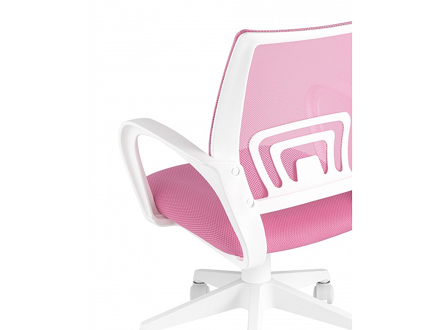 Кресло офисное TopChairs ST-BASIC-W розовый крестовина пластик белый